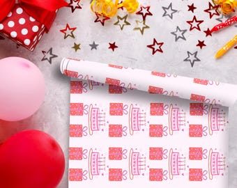 Birthday Candle Gift Wrap Set | Festive Party Wrapping Paper Roll (Satin)