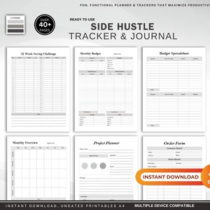 the side hustle tracker and journal