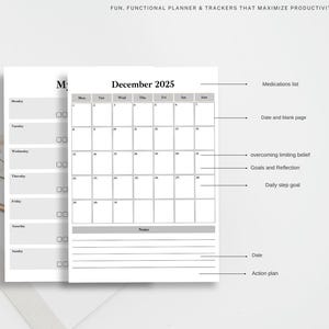a desk with a calendar and a pen on it
