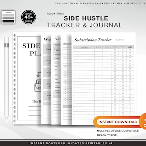 the side hustle tracker and journal