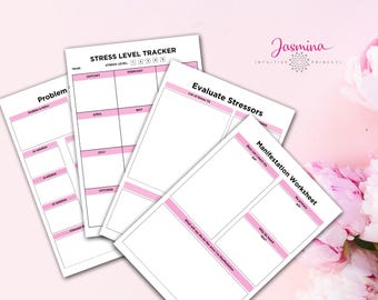 Stress Processing Journal & Anxiety Relief Planner | Mental Health Coping Workbook
