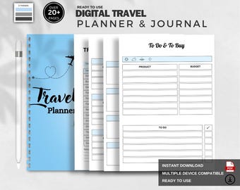 Travel Tracker & Map Journal | Printable World Travel Planner PDF