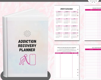 Planificateur de récupération de la toxicomanie et journal sur la sobriété | Cahier d'exercices sur la santé mentale et le bien-être (PDF)