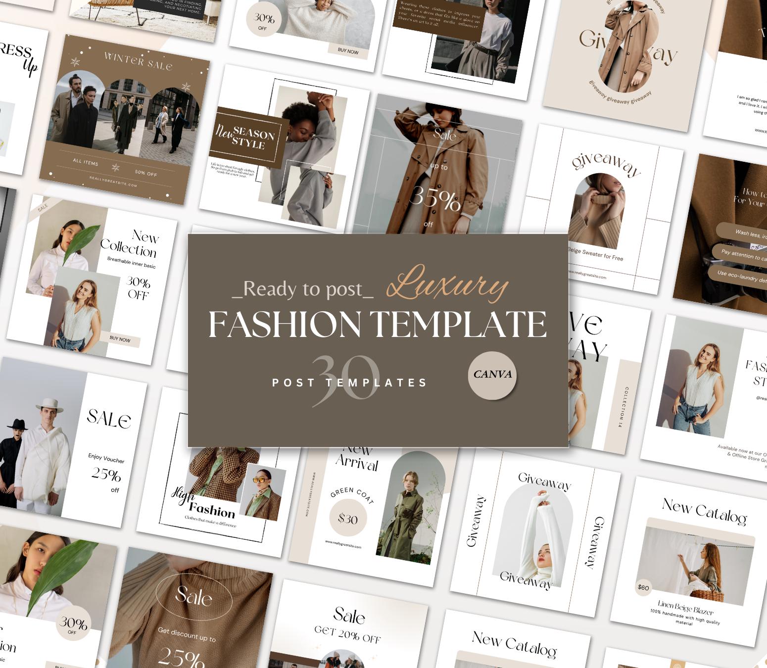 Fashion Instagram Post Templates | Editable Social Media Content Pack ...