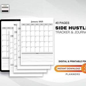 the side hustle trackerr and journal