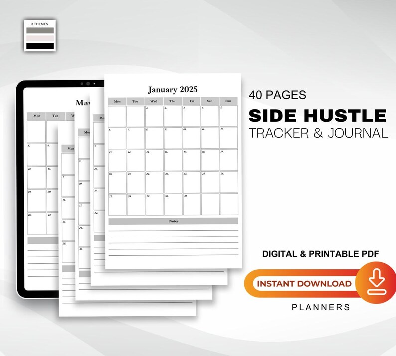 the side hustle trackerr and journal