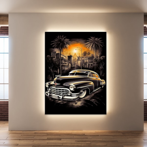 Chevrolet Car Canvas Art, Chevrolet Deluxe Car Poster, Fleetline Deluxe Car Home Decor Print Art, Chevy Bomb Car Poster Art, Gift for Him
