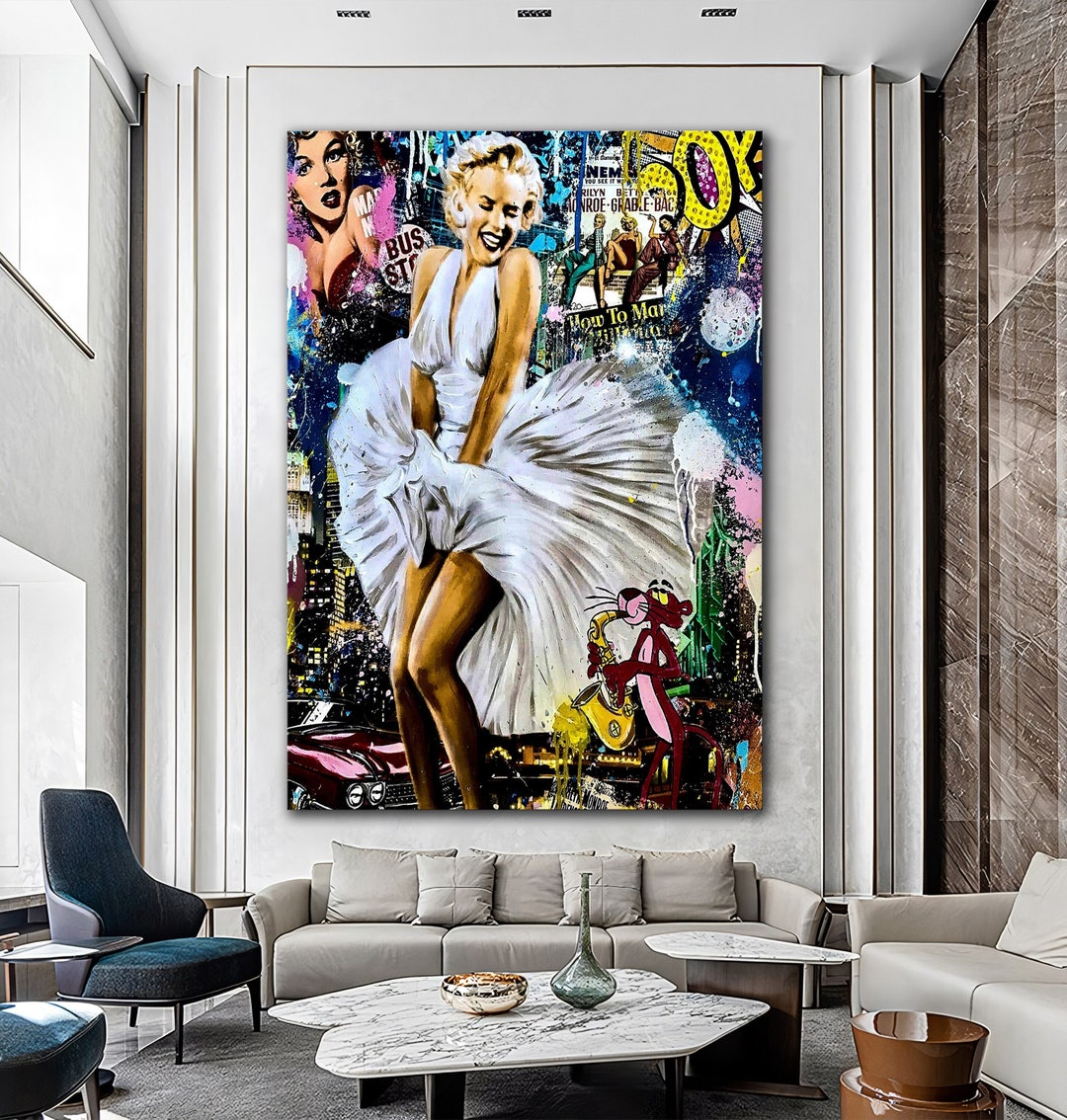 Marilyn Monroe Pop Art, Pop Art Poster, Large Modern Home Decor