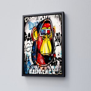 Banksy Monkey Poster - Monkey Graffiti Wall Art Decor - Banksy Prints for Sale - Living Kids Room Decor - Christmas - Birthday Gift