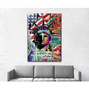 Banksy Statue of Liberty - New York City Digital Art Print - Banksy Living Room Decor - Graffiti Art Sculpture Statue Of Liberty Poster