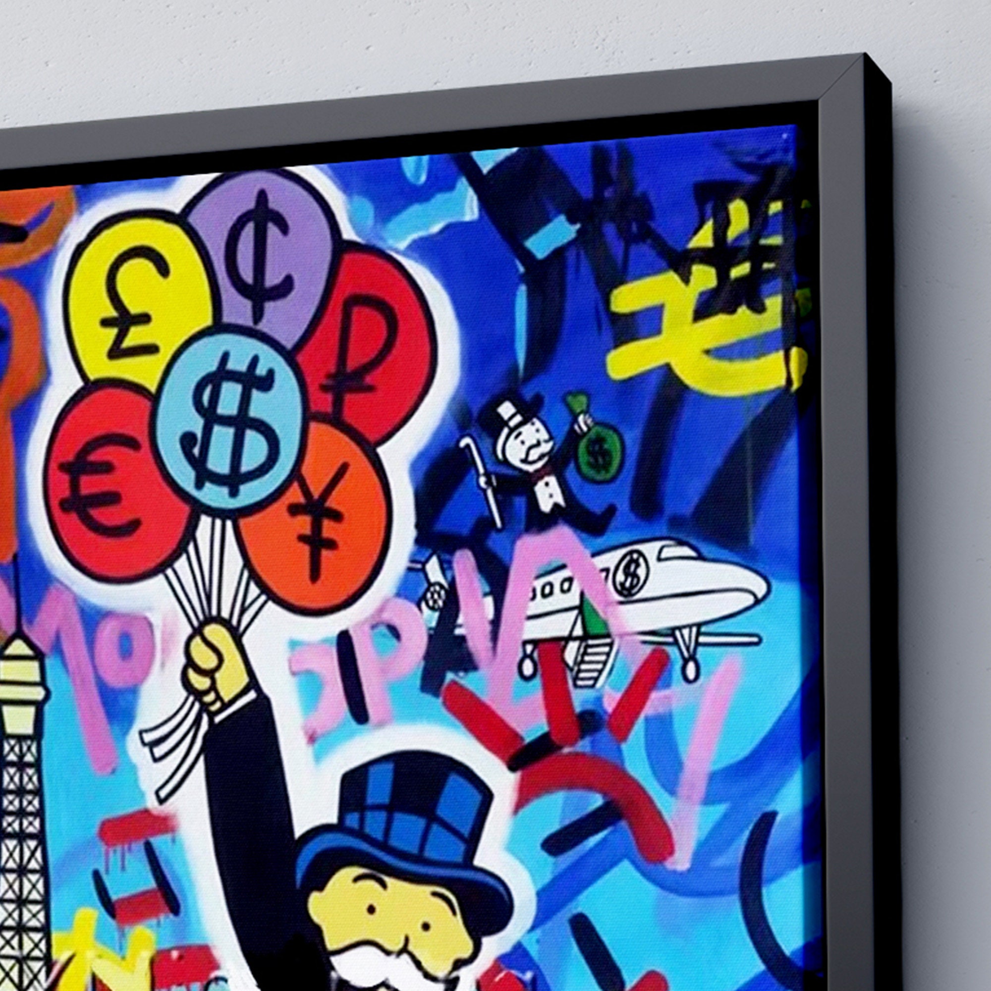 Effiel Tower Alec Monopoly Art Graffiti Painting on Canvas Etsy