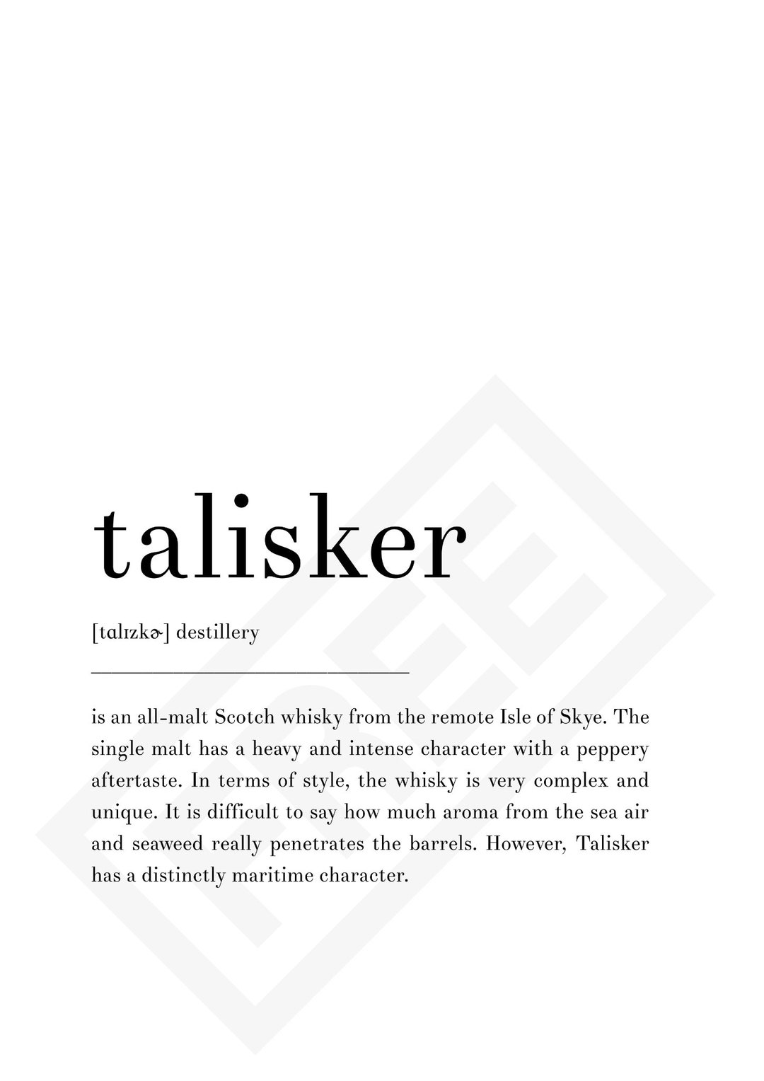 Whisky Definition Print Whisky Wall Art Print Instant Download Etsy