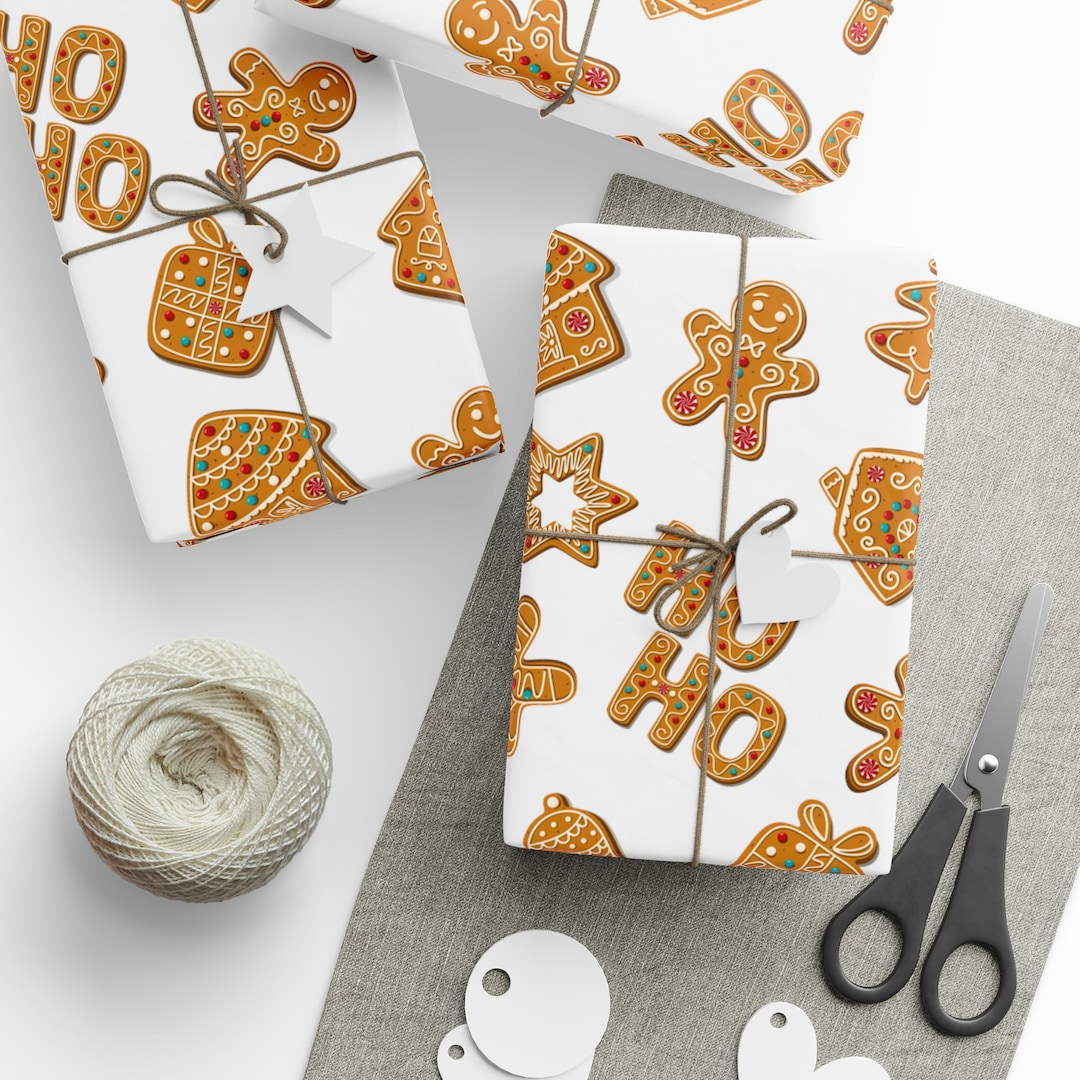 Gingerbread Cookie Wrapping Paper Cute Christmas Wrapping - Etsy