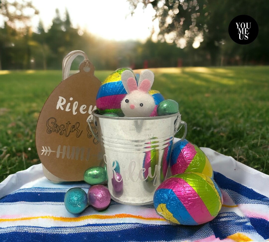 Easter Easter Bucket Easter Egg Hunt Personalised Easter Bucket Easter
