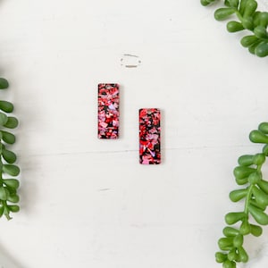 Valentines Earring Blanks, Acrylic Earring Blanks, DIY Jewelry Making Supplies, Blanks for Earring Markers, Glitter Small Bar Earring Blank