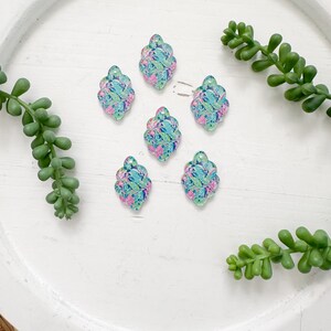 Summer Earring Blanks, Acrylic Earring Blanks, DIY Jewelry Making Supplies, Blanks for Earring Markers, Preppy Scalloped Earring Blank