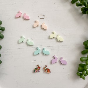 Easter Earring Blanks, Acrylic Earring Blanks, DIY Jewelry Making Supplies, Blanks for Earring Markers, Pastel Bunny Stud Earring Blanks