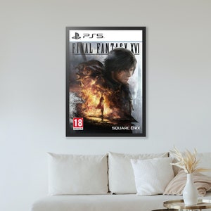 Portada de Final Fantasy XVI (2023) - Póster artístico de la caja - Impresión artística de videojuegos - Regalo para juegos -A4-A3-A2-A1 Impresión de lienzo sin marco