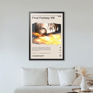 Final Fantasy VIII (1999) Poster - Video Game Art Print - Gaming Gift -A4-A3-A2-A1 Unframed Canvas Print
