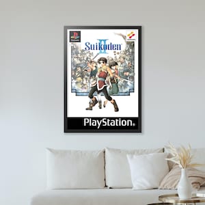 Portada de Suikoden II (2000) - Póster de caja - Impresión de arte de videojuego - Regalo de juego -A4-A3-A2-A1 Impresión de lienzo sin marco