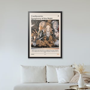 Póster de Castlevania Symphony of the Night (1997) - Impresión de arte de videojuegos - Regalo de juegos -A4-A3-A2-A1 Impresión de lienzo sin marco