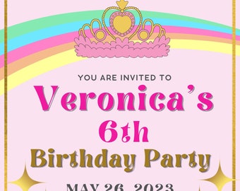 Magical Princess Birthday Party Invitation- Digital