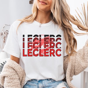 Charles Leclerc F1-shirt: Ferrari Racing-T-shirt - Bella+canvas