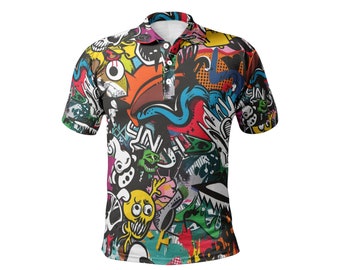 Men's All-Over-Print Polo Shirts