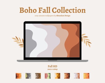 Sfondo desktop autunnale Boho: design minimalista astratto (download digitale)