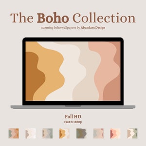 Boho Desktop Wallpapers - Abstract Minimalist Computer/PC/Macbook/Laptop/Windows Background w/ Boho Design | Digital Instant Download
