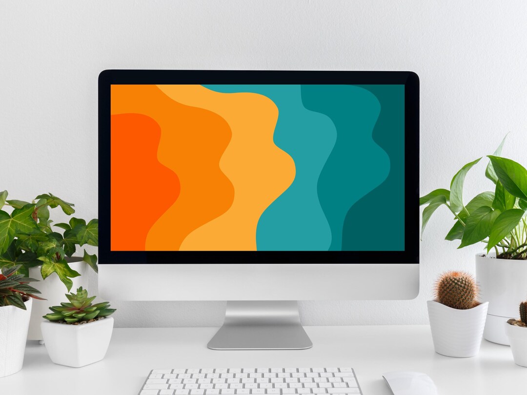 Minimalist Wavy Desktop Wallpaper: Abstract PC Computer Background ...