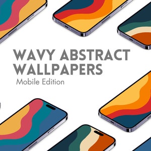Wavy Abstract Wallpapers - Modern Minimalist iPhone/iPad/Smartphone/Tablet/Smartwatch Background w/ Wave Design | Digital Instant Download