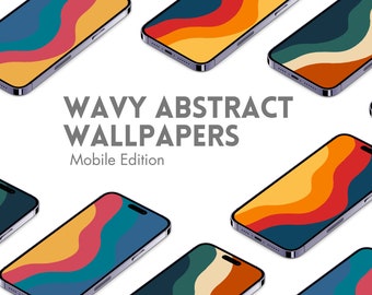 Carta da parati astratta ondulata: design minimalista moderno (download digitale)