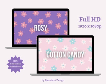 Sfondo desktop Boho con fiori primaverili: 8 sfondi per PC/Mac (download digitale)