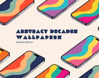 Sfondo astratto ondulato retrò: sfondo minimalista per telefono (download digitale)