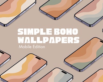 Sfondi Boho per iPhone - Estetica minimalista, 6 design (download digitale)