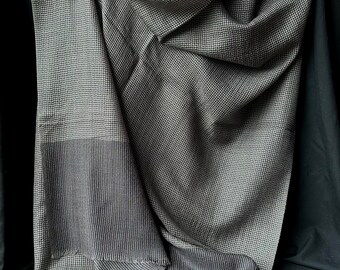 Handgemachtes Tuch Natur Grau Schal 100% Merino Wolle