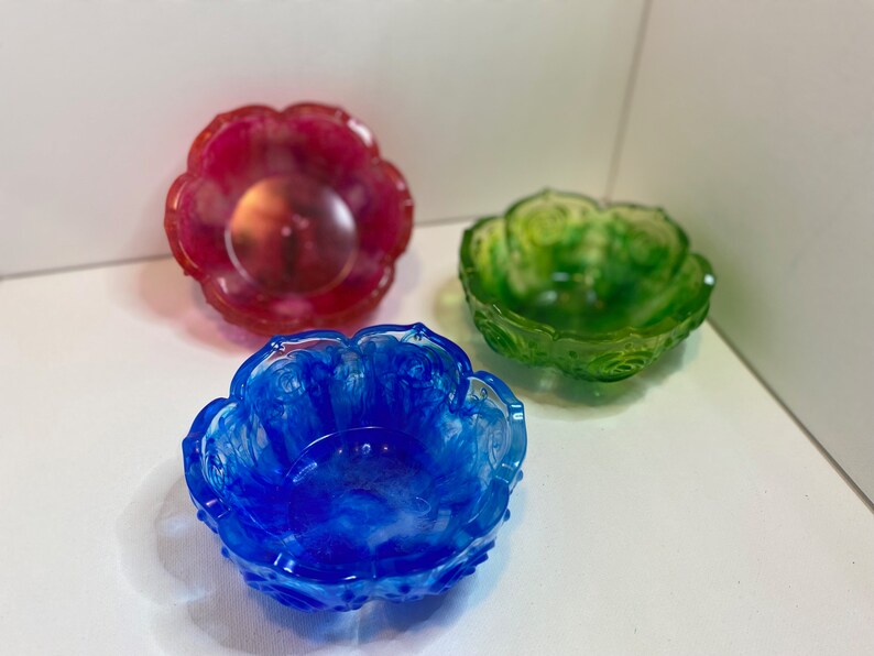 Flower Shaped Resin Bowl Etsy