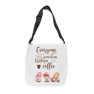 Kaffeeliebhaber Tragetasche - Niedliches Gnom-Design, verstellbare Schultertasche, perfektes Geschenk für Kaffeeliebhaber, täglichen Gebrauch, Gelegenheitsspiele, Reisen, Arbeit