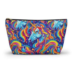 Colorful Unicorn Pouch, Makeup Bag, Cosmetic Case, Travel Organizer, Gift for Her, Rainbow Accessory Pouch