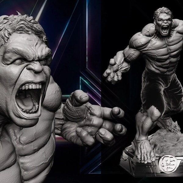 File STL Marvel Hulk, file STL di stampa digitale 3D per stampanti 3D, personaggi di film, giochi, figure, Diorama 3D