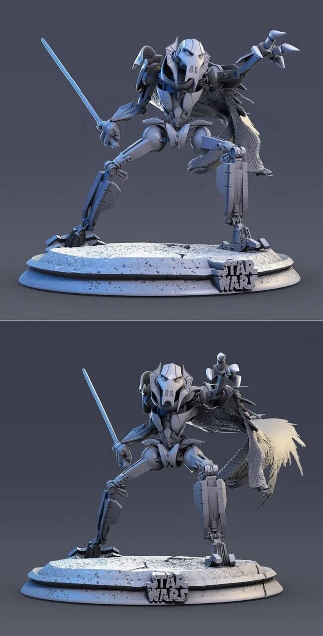 Miniatura General Grievous Star Wars Xadrez De Metal.