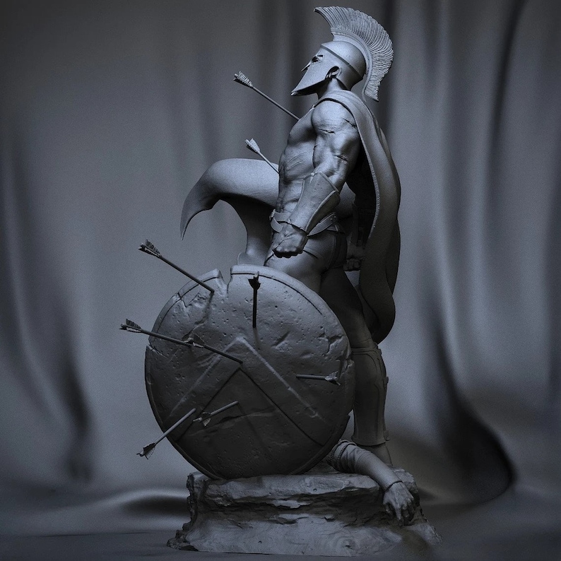 King Leonidas Spartan Legendary Warrior Soldier STL File Printer Model ...