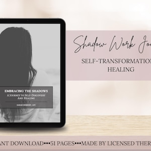 Shadow Work Journal Instant Download, Shadow Healing Workbook, Inner Child, Mental Health Workbook, Therapy Journal, Digital Download