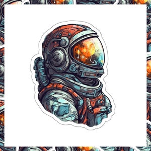 Astronauten Universal Gaze Aufkleber, ideal für Laptops, Notebooks, Wasserflaschen, Skateboards, Universumsaufkleber, Kiss-Cut-Vinylaufkleber.