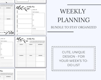 Leafy Weekly Planner Bundle | Printable Schedule (PDF)