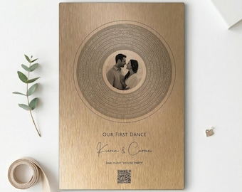 Custom Song Lyrics Bronze Anniversary Plaque: Photo & QR Code