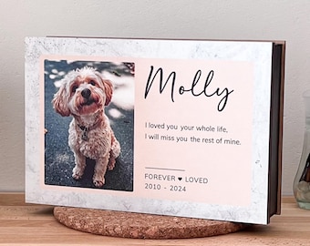 Personalized Pet Urn with Photo, Custom Wooden Memorial Keepsake Box