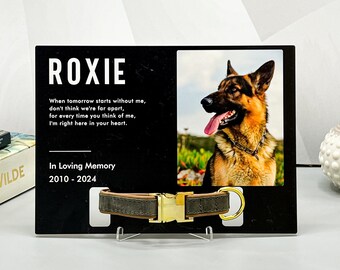 Pet Memorial Photo Print on Wood, Multiple Sizes Collar Holder, Wood Decor Sign, Pet Memorial Collar Frames, Pet Art Prints