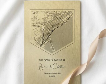Personalized Map Sign – Custom Coordinates Metal Art for Wedding, Valentine & Christmas Gift